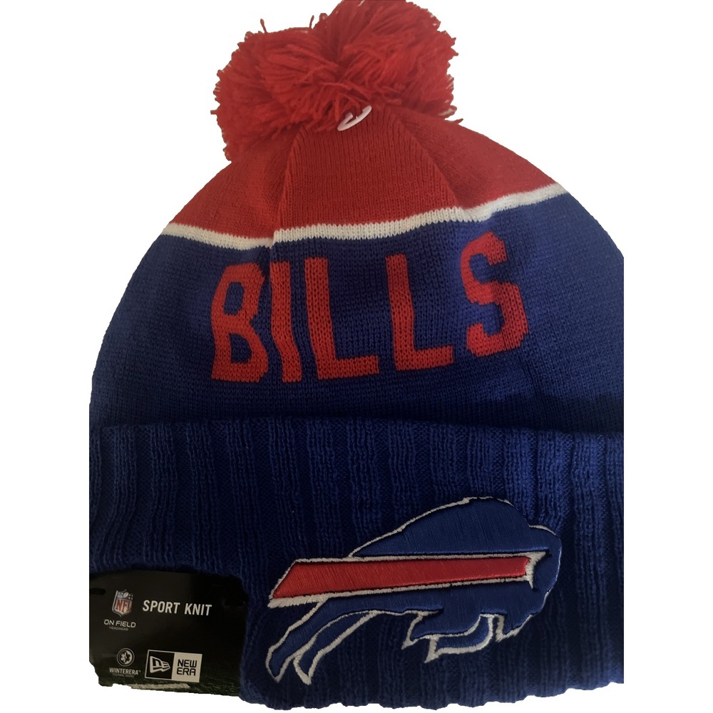 2015 Rare Buffalo Bills New Era knit pom hat beanie  OnField AUTHENTIC NWT‎